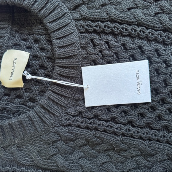 Black Chunky Cable Knit Crew Neck Sweater - Picture 5 of 5